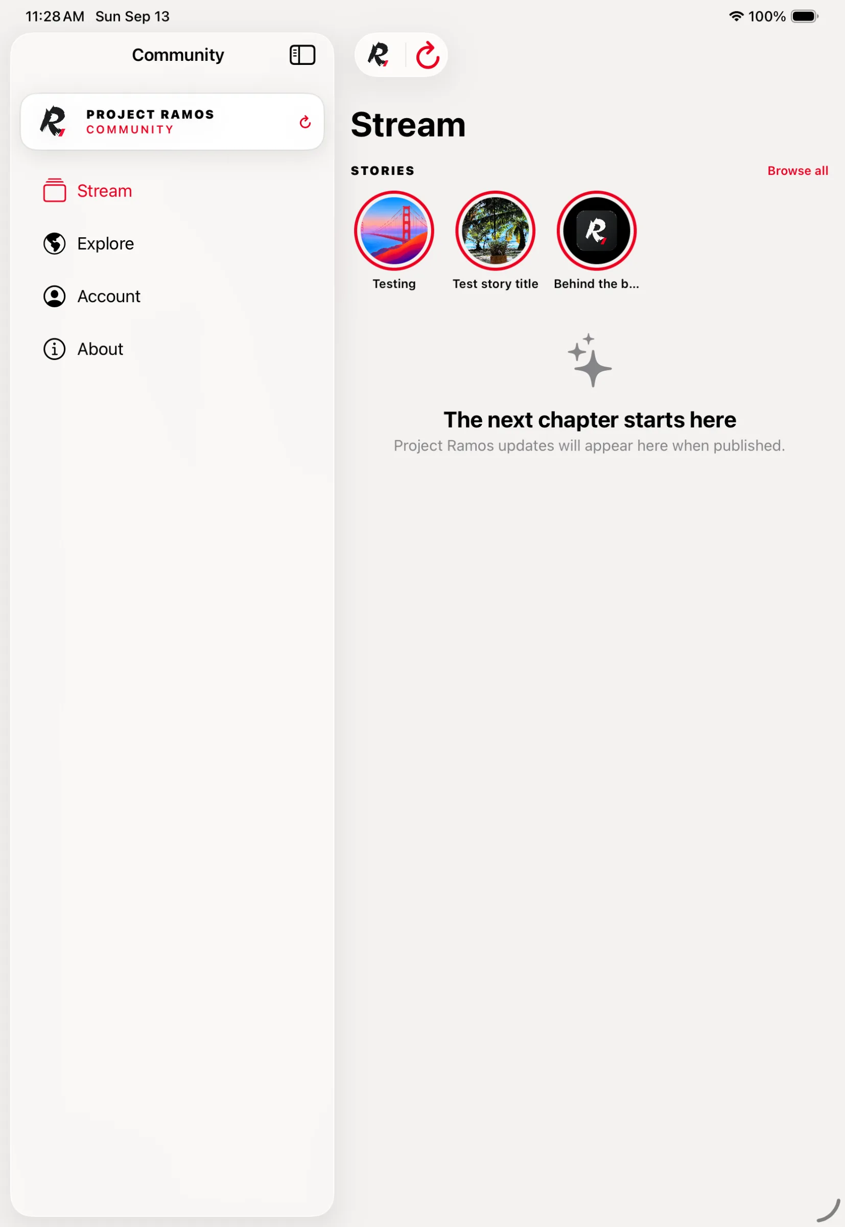 Historical iPad Stream with sidebar